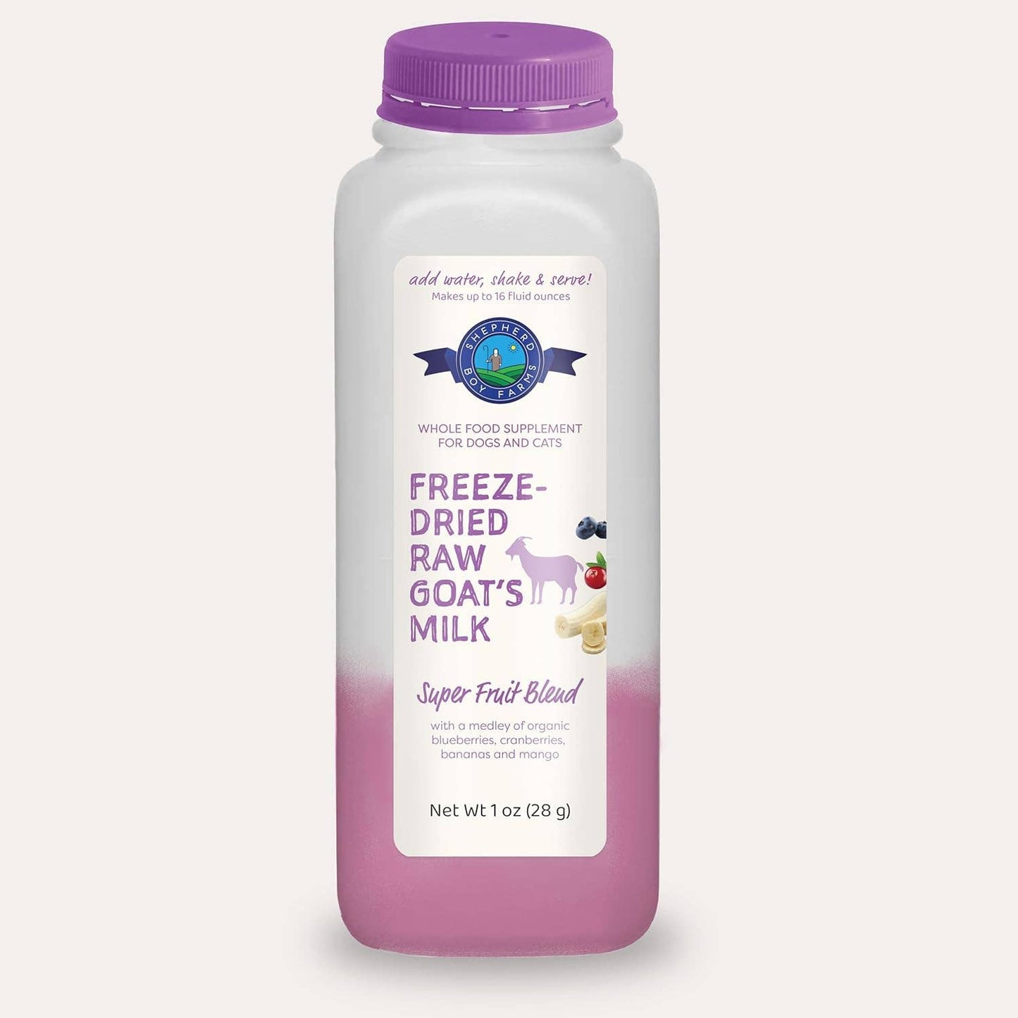 Shepherd Boy Farms Freeze-Dried Raw Goat Milk Topper- Super Fruit Blend: Small