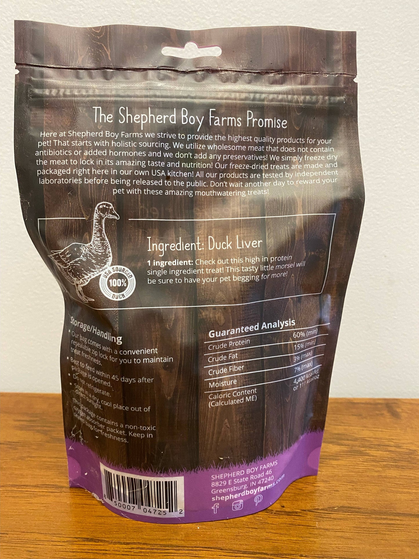 Shephard Boy Farms Freeze Dried Duck Liver Dog and Cat Treats: 3oz