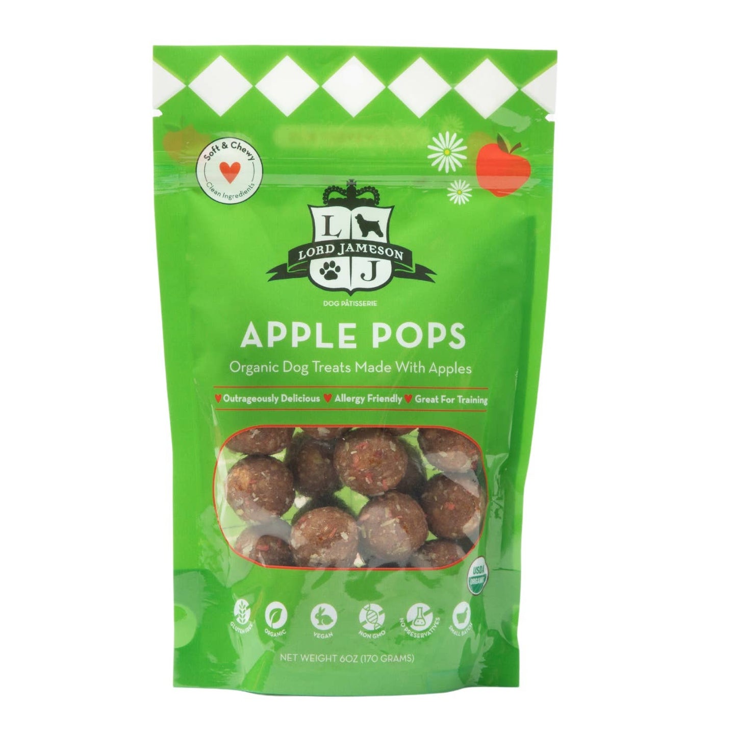 Lord Jameson Apple Pops Organic Dog Treats 6oz