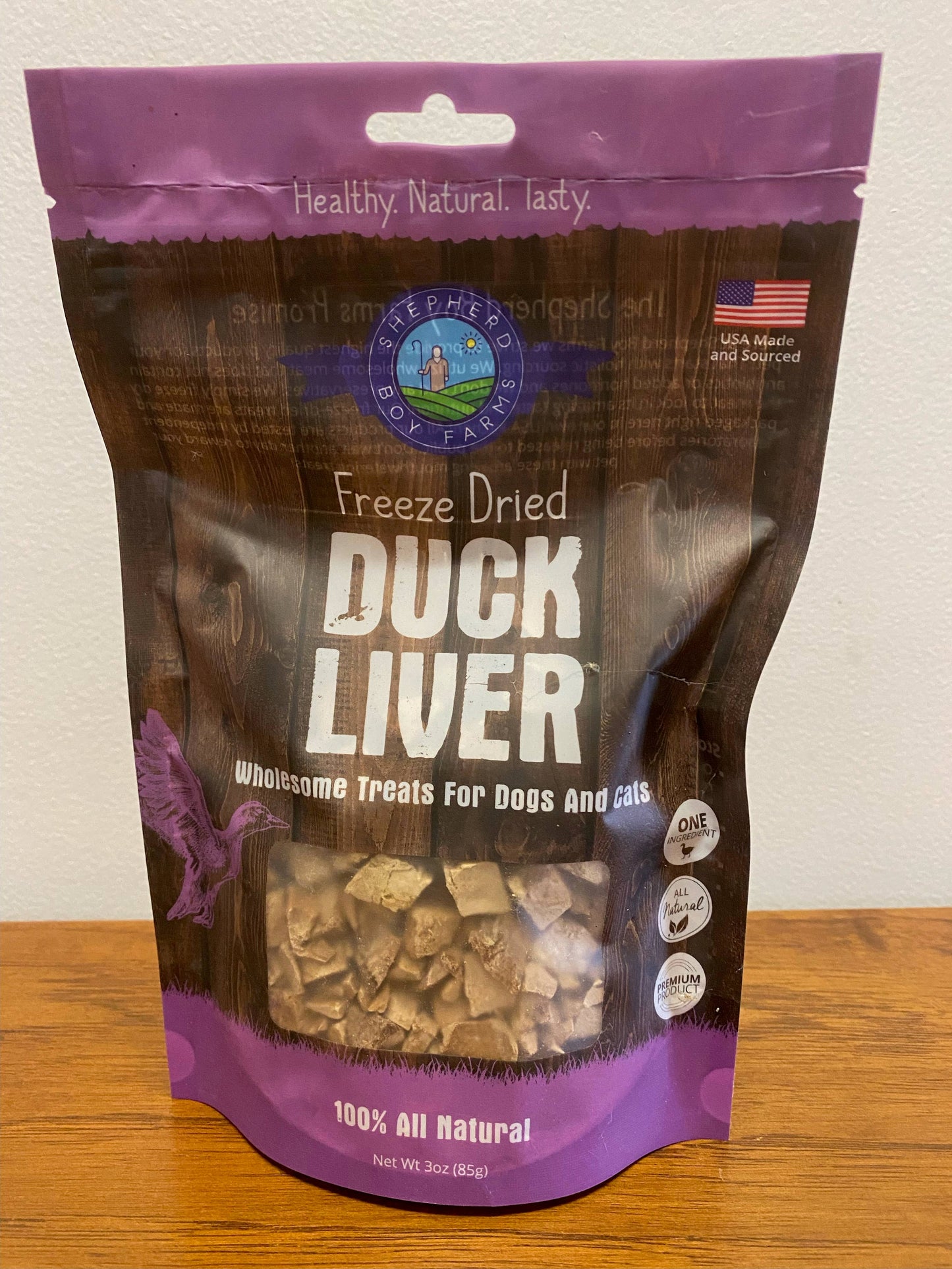 Shephard Boy Farms Freeze Dried Duck Liver Dog and Cat Treats: 3oz