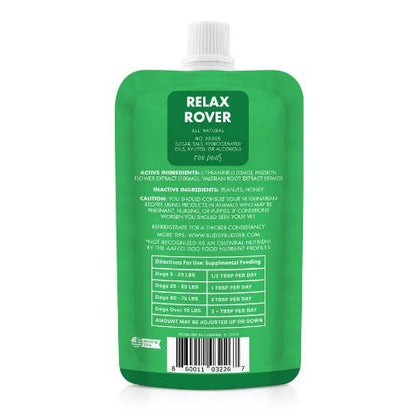 Bark Bistro Relax Rover Buddy Budder 4oz Squeeze Pack 100% All Natural Calming Dog Peanut Butter