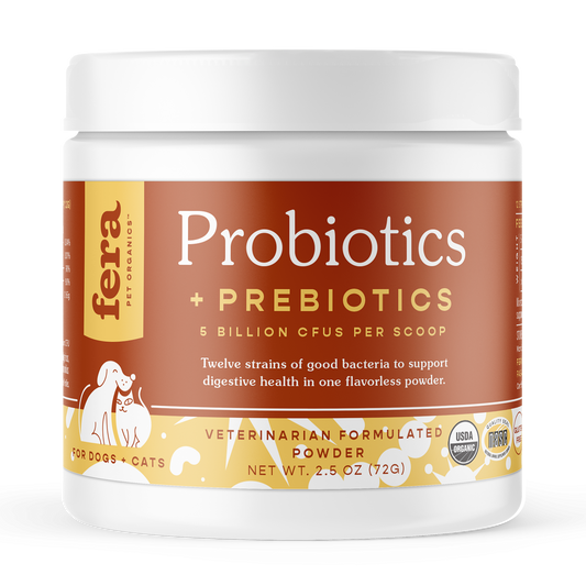 Fera Pet USDA Organic Probiotics with Prebiotics for Dogs and Cats
