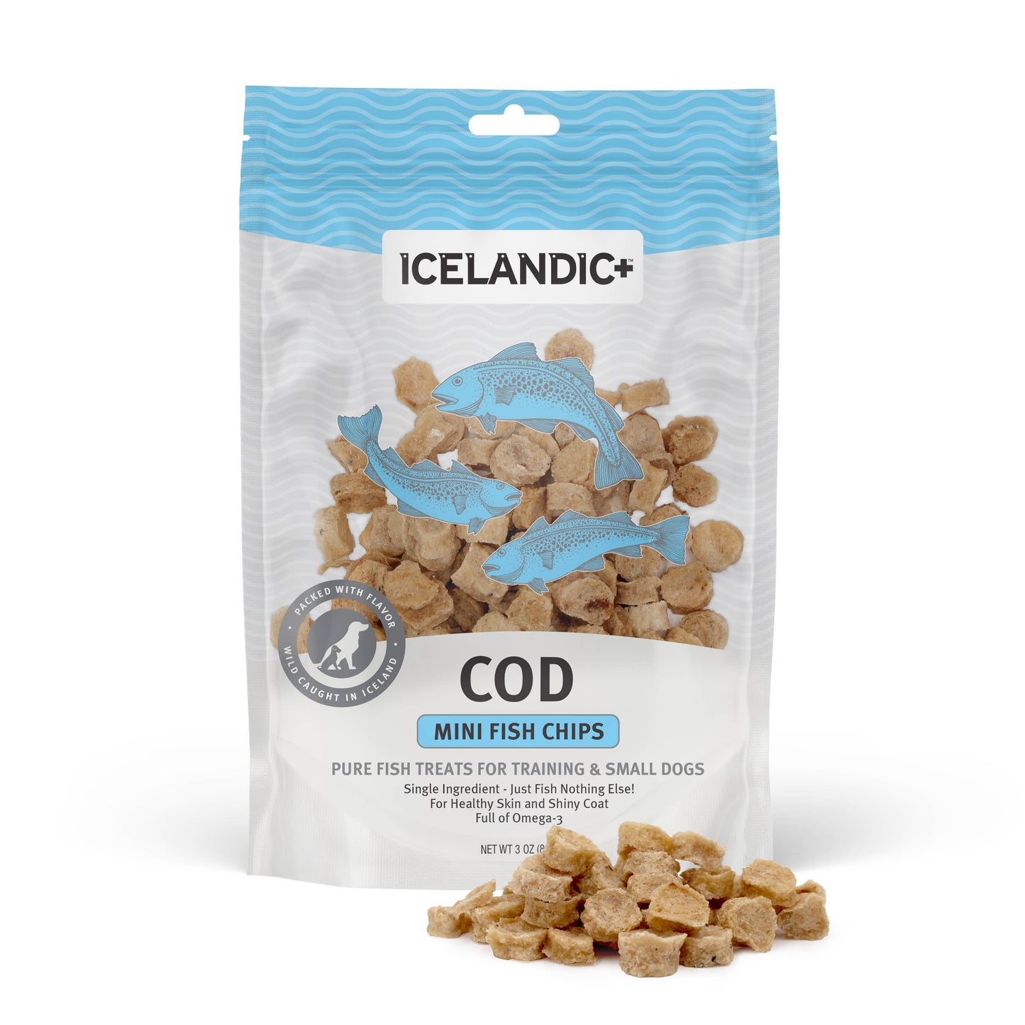 Icelandic+ Mini Cod Fish Chips for Training & Small Dogs: 2.5-oz