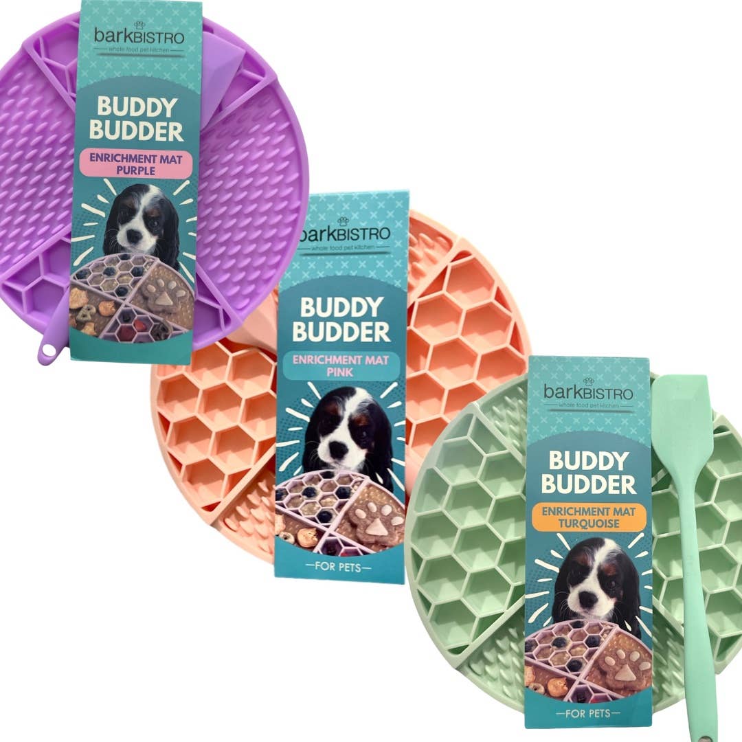 Bark Bistro Boredom Buster Lickimat Turquoise + Spatula
