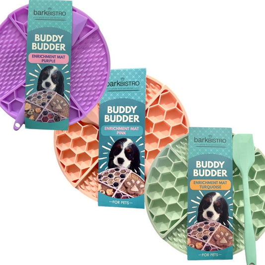 Bark Bistro Boredom Buster Lickimat Turquoise + Spatula