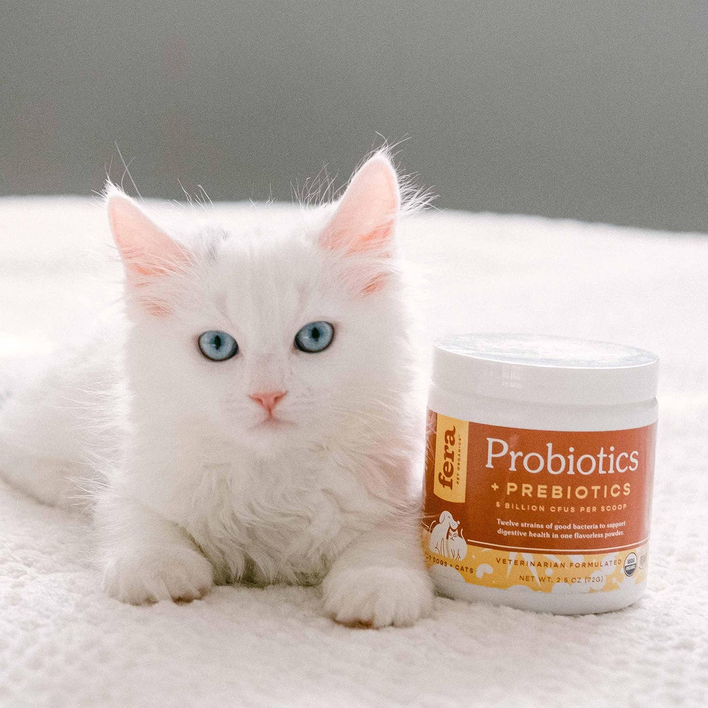 Fera Pet USDA Organic Probiotics with Prebiotics for Dogs and Cats