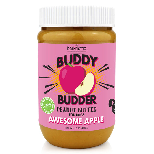 Bark Bistro Buddy Budder Awesome Apple - 100% Natural Dog Peanut Butter 17 oz