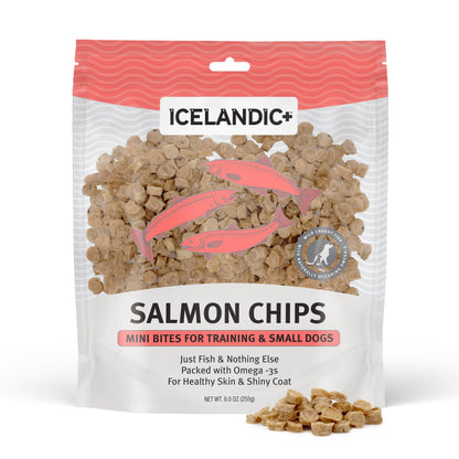Icelandic+ Salmon Mini Fish Chips Dog Training Treats: 2.5-oz