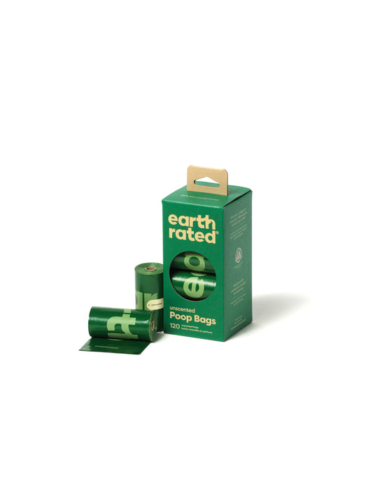 Earth Rated Unscented Poop Bags 120 bags on 8 Refill Rolls