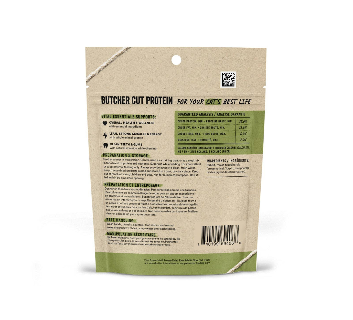 Vital Essentials Rabbit Bites Freeze Dried Cat Treats 0.9 oz