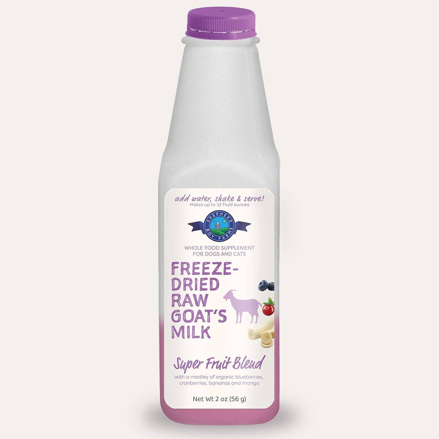 Shepherd Boy Farms Freeze-Dried Raw Goat Milk Topper- Super Fruit Blend: Small