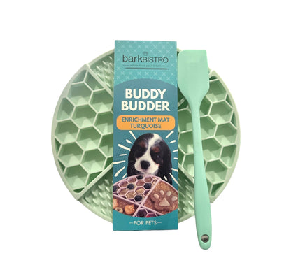 Bark Bistro Boredom Buster Lickimat Turquoise + Spatula
