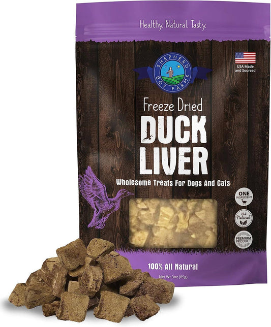 Shephard Boy Farms Freeze Dried Duck Liver Dog and Cat Treats: 3oz