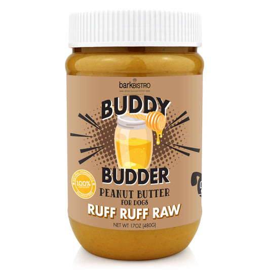 Bark Bistro Buddy Budder Ruff Ruff Raw 17oz - 100% Natural Dog Peanut Butter