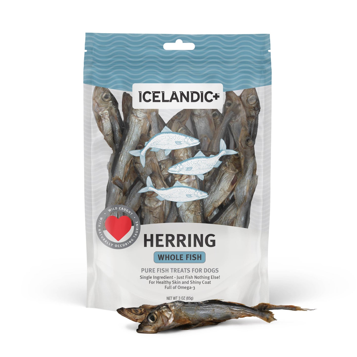 Icelandic+ Herring Whole Fish Dog Treats: 3-oz Bag