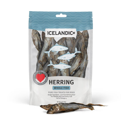 Icelandic+ Herring Whole Fish Dog Treats: 3-oz Bag