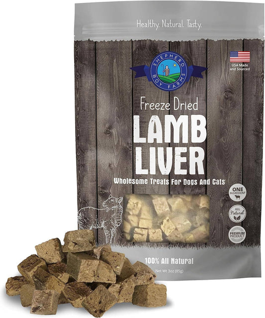 Shepherd Boy Farms Freeze Dried Lamb Liver Dog and Cat Treats: 3oz