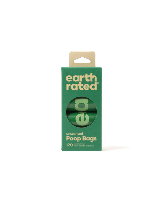 Earth Rated Unscented Poop Bags 120 bags on 8 Refill Rolls