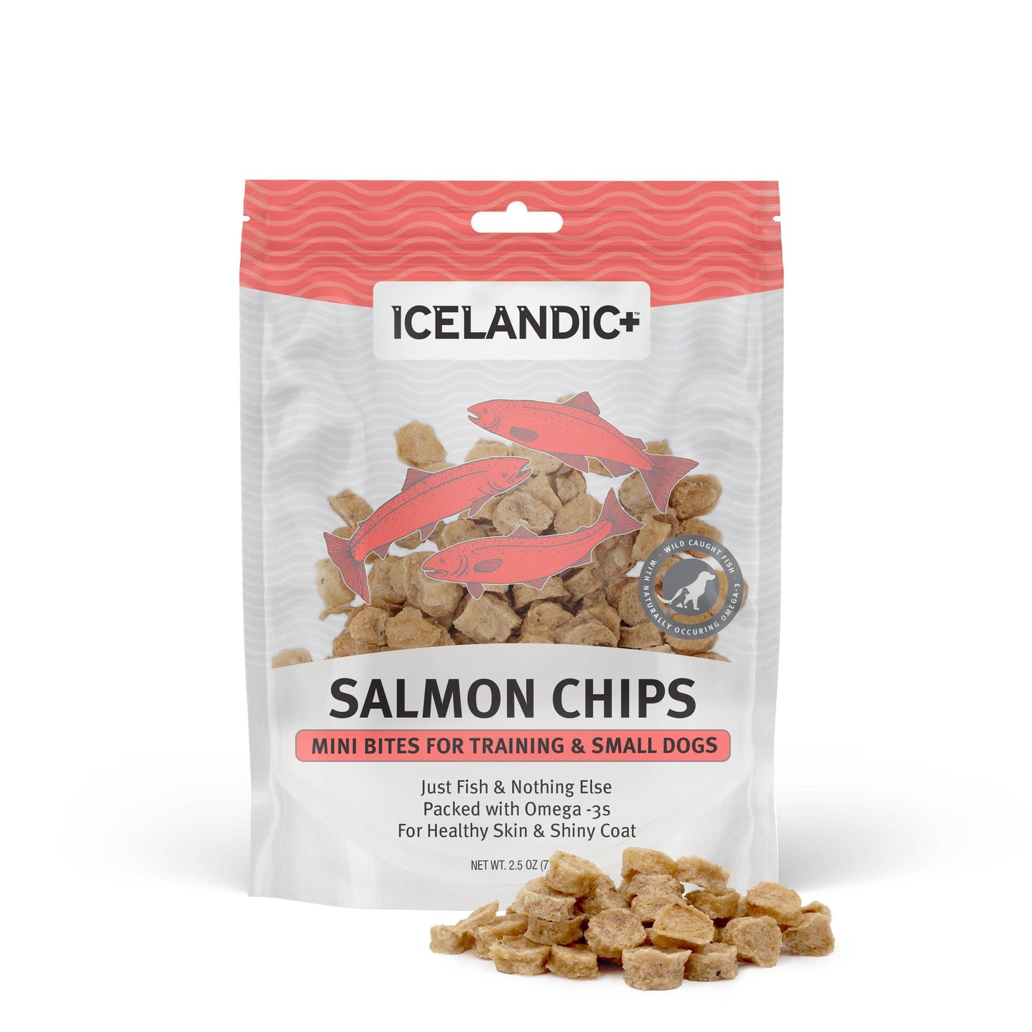 Icelandic+ Salmon Mini Fish Chips Dog Training Treats: 2.5-oz