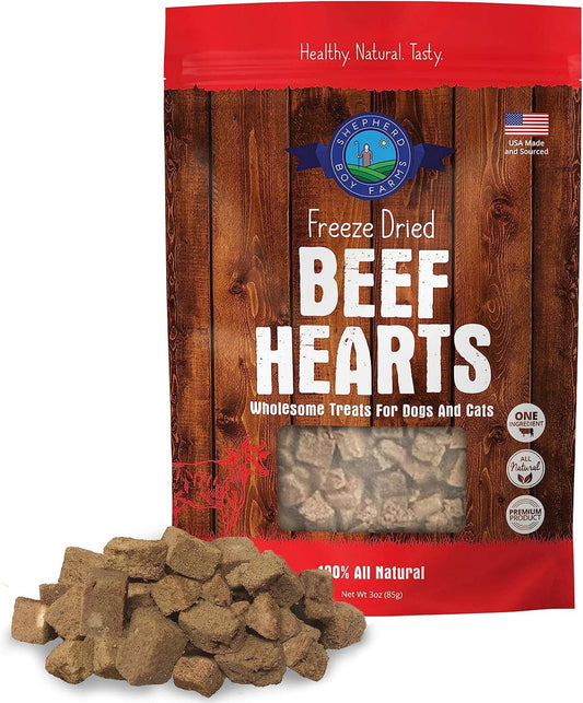 Shephard Boy Farms Freeze Dried Beef Heart Dog and Cat Treats: 3oz