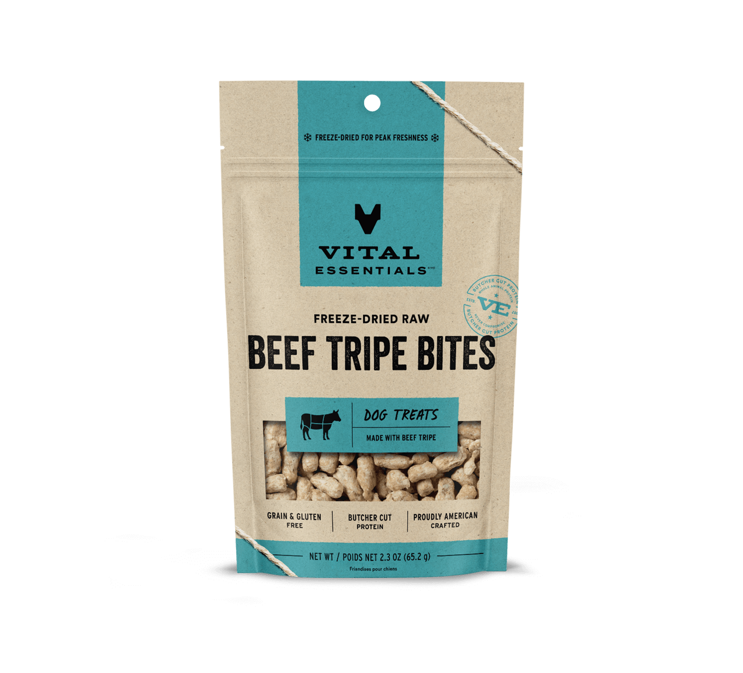 Vital Essentials Beef Tripe Bites Freeze Dried Dog Treats 2.3 oz