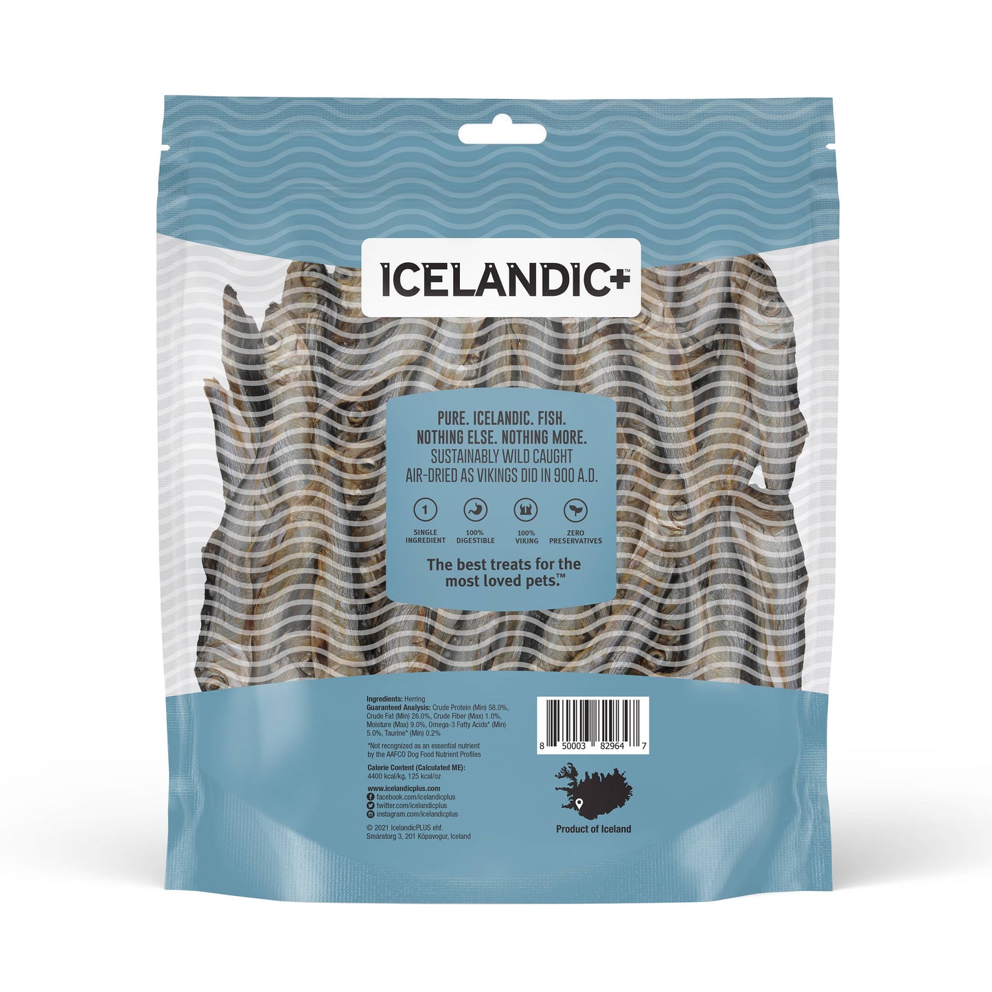 Icelandic+ Herring Whole Fish Dog Treats: 3-oz Bag