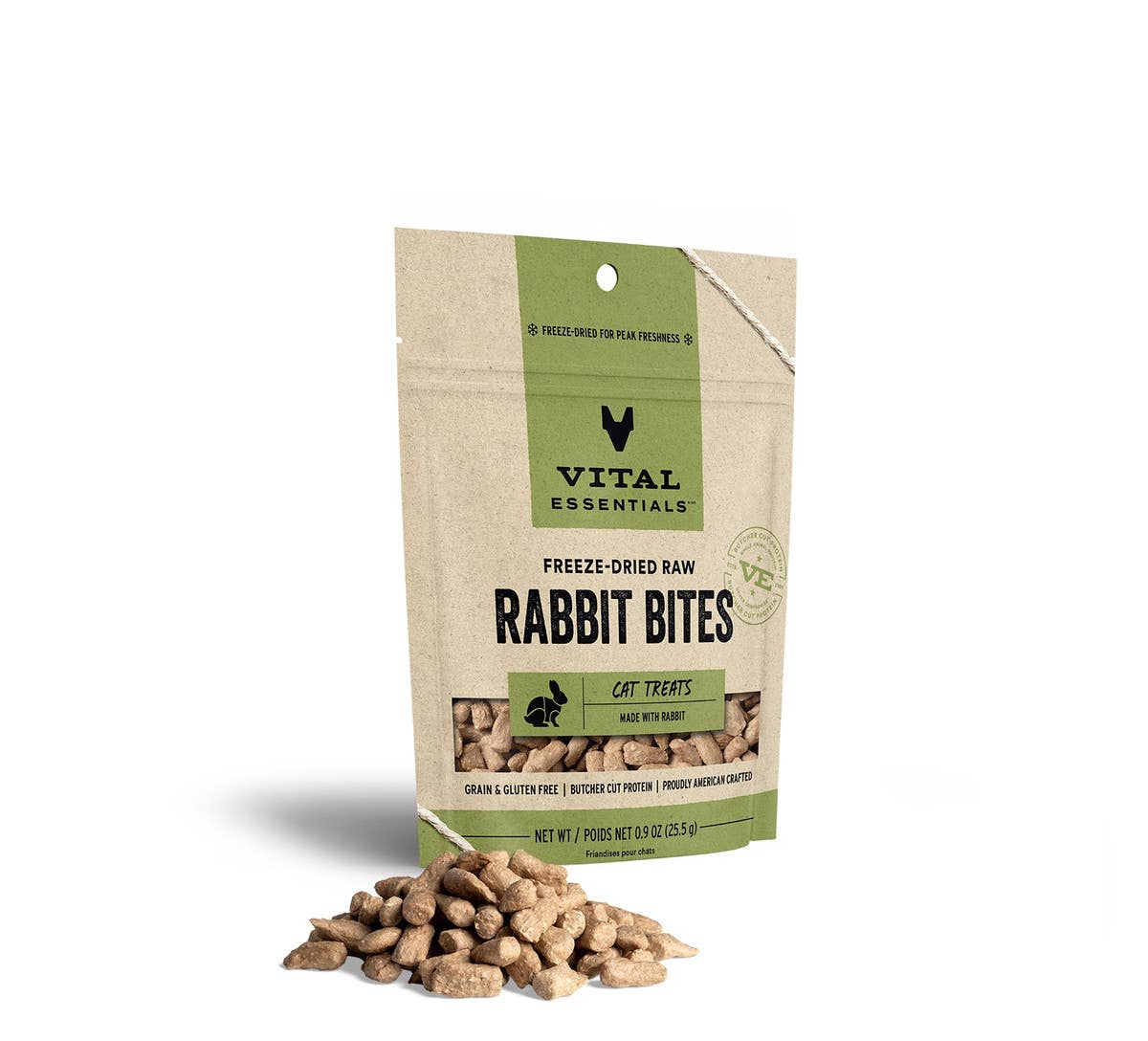 Vital Essentials Rabbit Bites Freeze Dried Cat Treats 0.9 oz