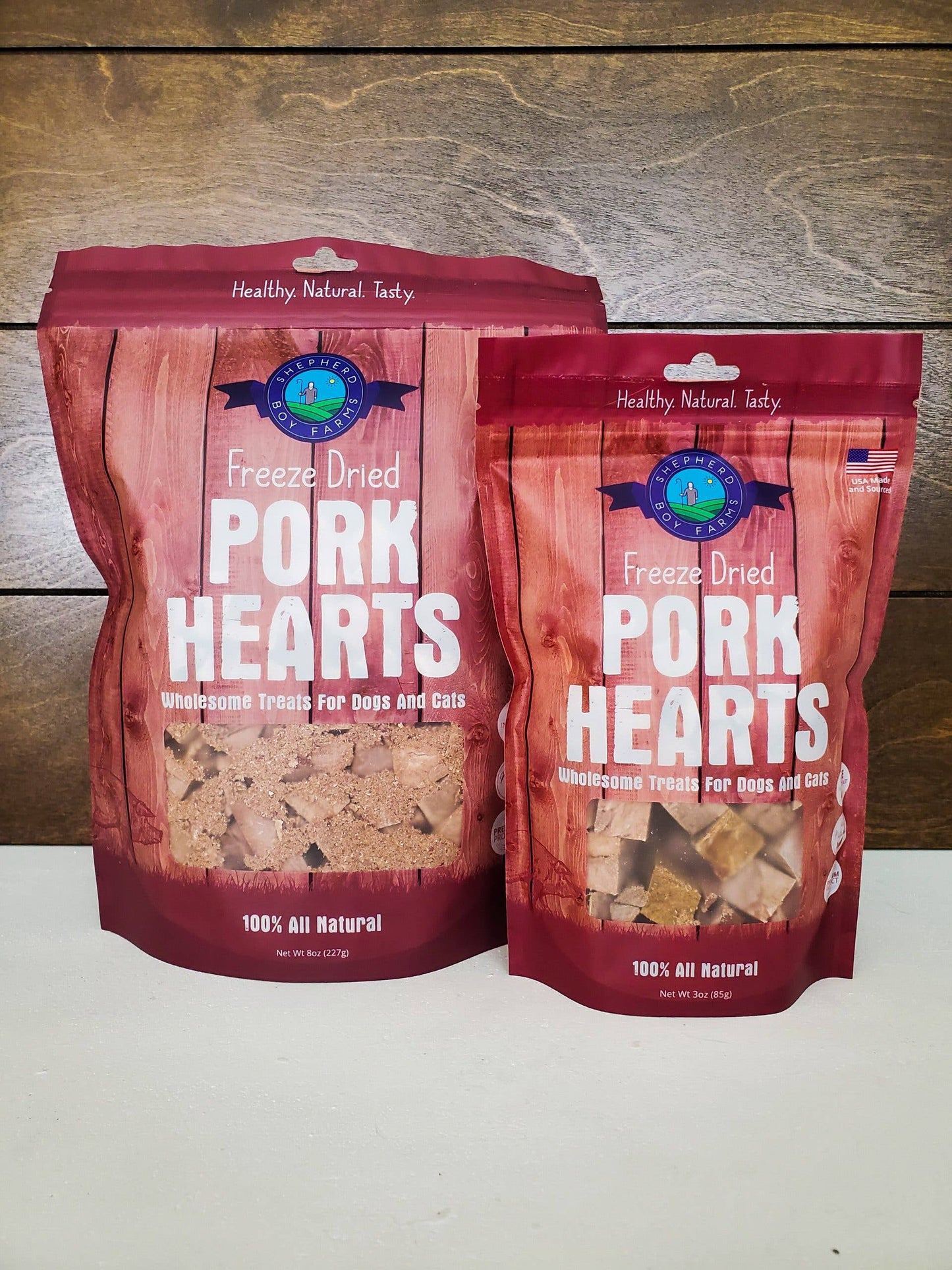 Shepherd Boy Farms Freeze Dried Pork Heart Dog and Cat Treats: 3oz