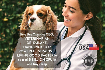 Fera Pet USDA Organic Probiotics with Prebiotics for Dogs and Cats