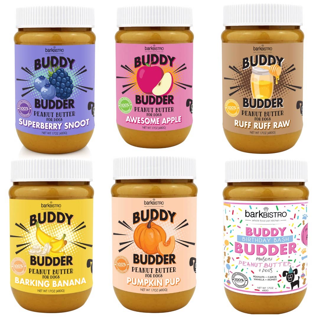 Bark Bistro Buddy Budder Birthday Bash 17oz - 100% Natural Dog Peanut Butter