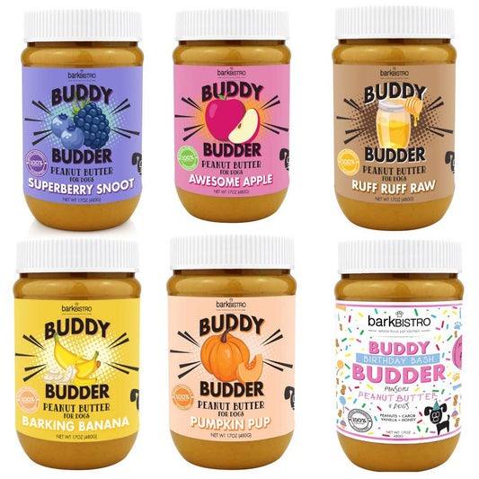 Bark Bistro Buddy Budder Awesome Apple - 100% Natural Dog Peanut Butter 17 oz