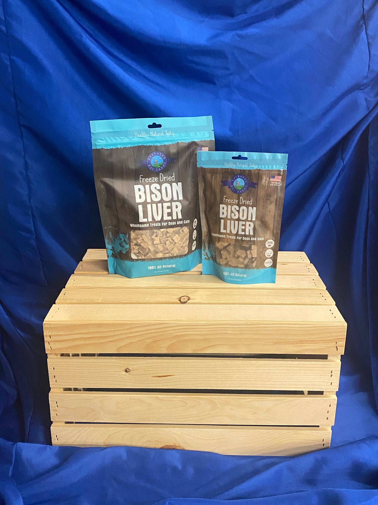 Shepherd Boy Farms Freeze Dried Bison Liver Dog and Cat Treats: 3oz