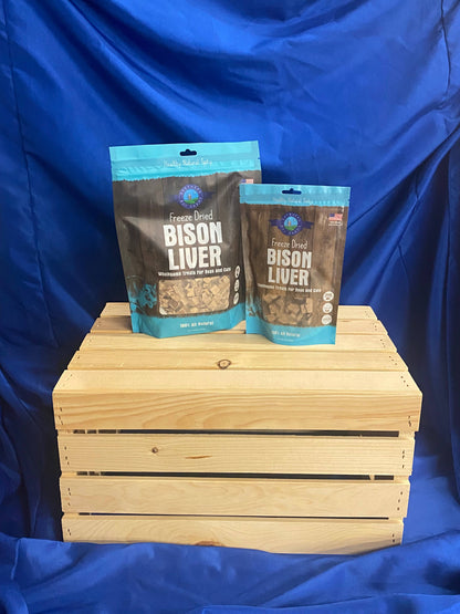 Shepherd Boy Farms Freeze Dried Bison Liver Dog and Cat Treats: 3oz