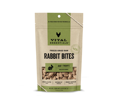 Vital Essentials Rabbit Bites Freeze Dried Dog Treats 2 oz